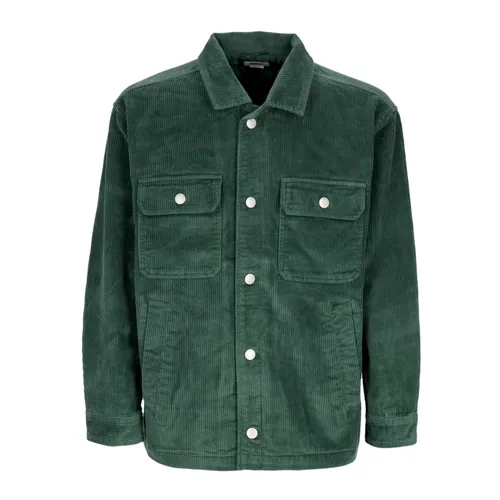 Velvet Cord Shirt Jacket Dark Cedar - Obey - Modalova