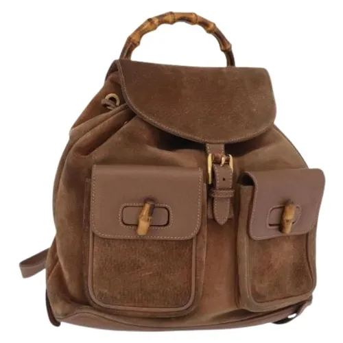 Pre-owned Suede Backpack - Gucci Vintage - Modalova