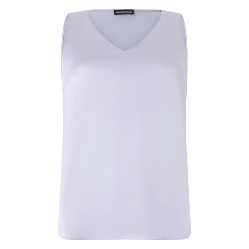 Silk Satin V-neck Top - Emporio Armani - Modalova