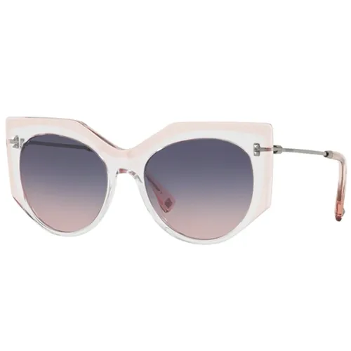 Crystal Blue Rose Sunglasses - Valentino - Modalova