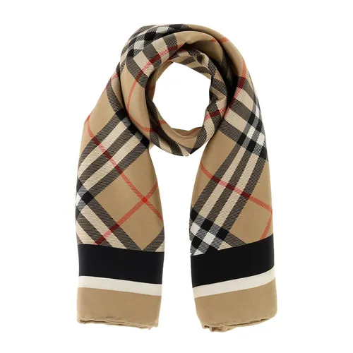 Check Silk Scarf - Burberry - Modalova