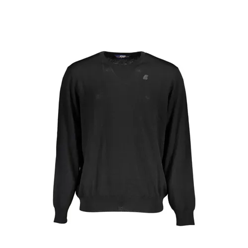 Black Wool Sweater with Logo - K-Way - Modalova