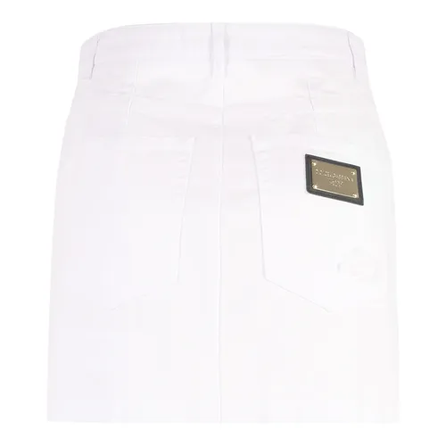 Denim Mini Skirt with Rips - Dolce & Gabbana - Modalova