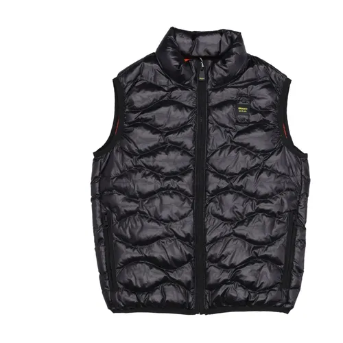 Wave Pattern Sleeveless Vest - Blauer - Modalova