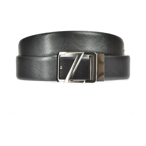 Stylish Black Leather Belt - Zegna - Modalova