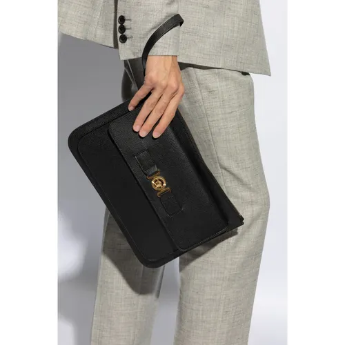 Leather briefcase - Versace - Modalova
