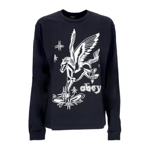 Custom Box Long Sleeve Tee Black - Obey - Modalova