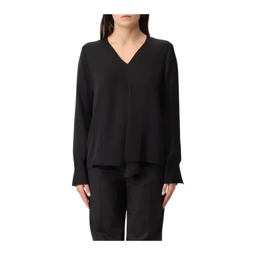 Elegant V-Neck Long Sleeve Solid Top - Theory - Modalova