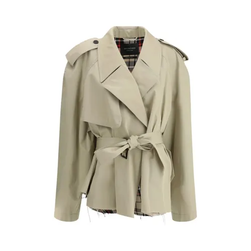 Raw-cut Short Trench Coat - Balenciaga - Modalova