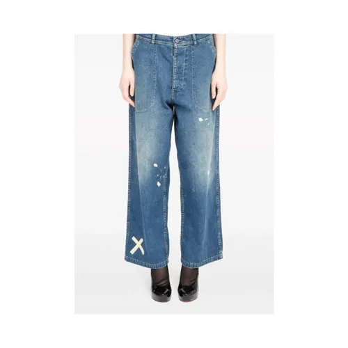 Paint-Splatter Wide Leg Jeans - Maison Margiela - Modalova