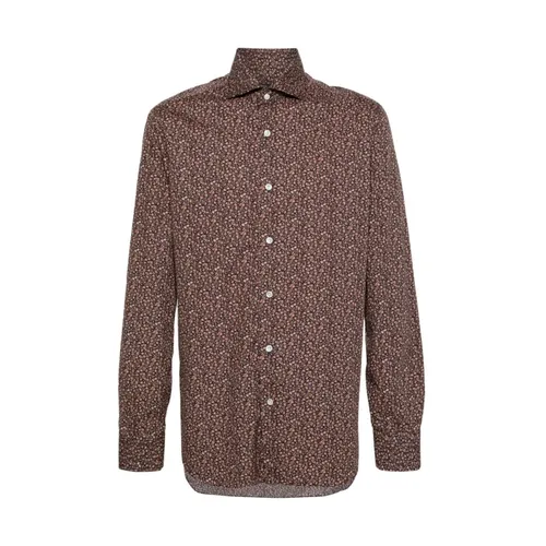 Floral Print Cotton Shirt - Barba - Modalova
