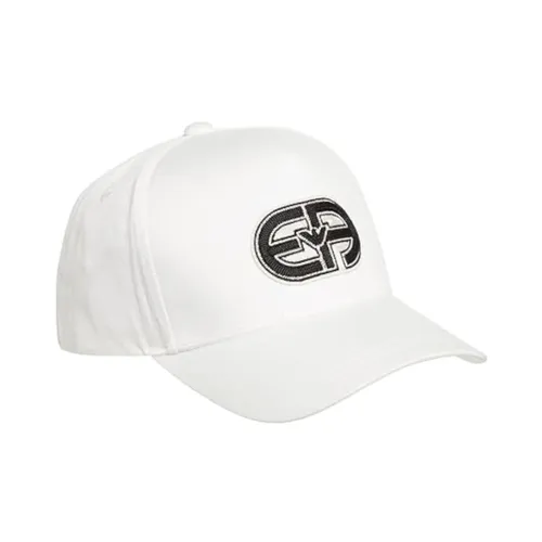 White Baseball Cap with Logo Patch - Emporio Armani - Modalova