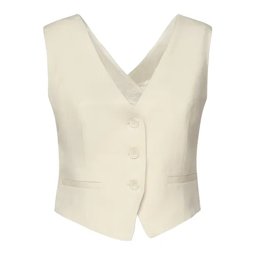 White Jacket with Crossed Back Bands - Dondup - Modalova