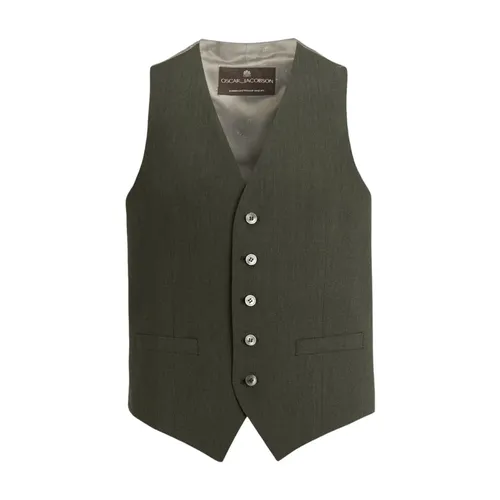 Green Wool Vest Regular Fit - Oscar Jacobson - Modalova
