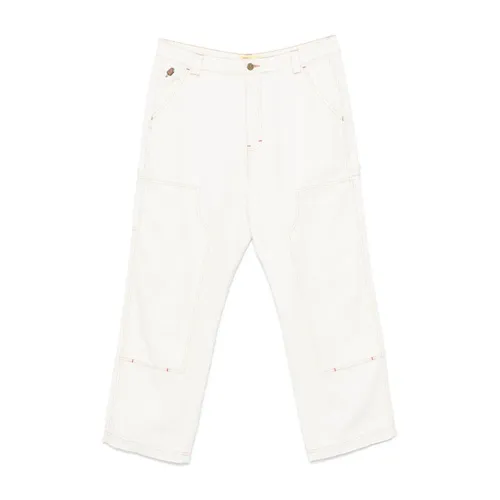 Beige Cotton Canvas Trousers - Icecream - Modalova