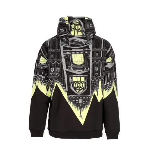 Milan Cathedral Print Hoodie Black/Lime - Dolly Noire - Modalova