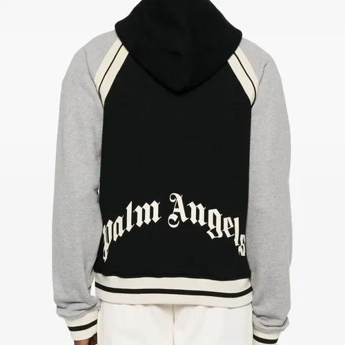 Curved Logo Track Jacket in Black - Palm Angels - Modalova