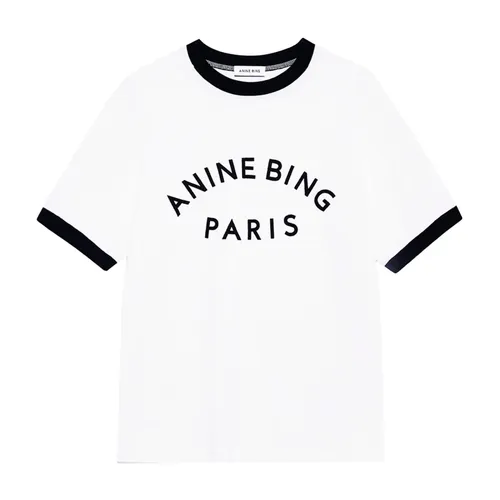 Jaylin Ivory Tee with Front Print - Anine Bing - Modalova
