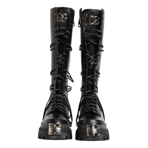 Knee High Combat Boots - Dolce & Gabbana - Modalova