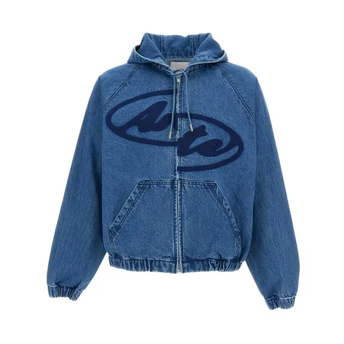 Split Logo Denim Hood Jacket - Arte Antwerp - Modalova