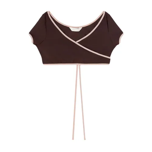 Cap-Sleeve Wrap Bikini Top - Palm Angels - Modalova