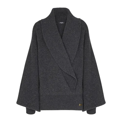 Oversized wrap knit jumper - Balmain - Modalova