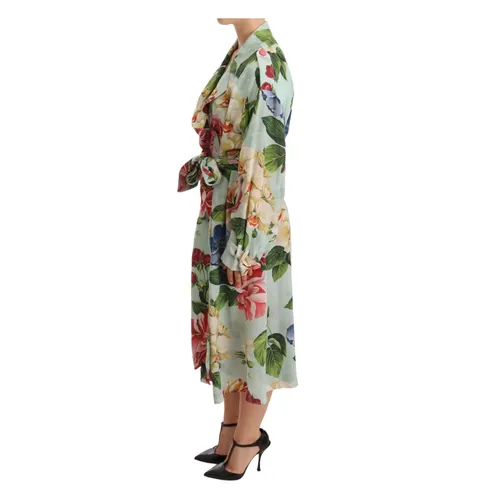 Floral Silk Trench Coat - Dolce & Gabbana - Modalova