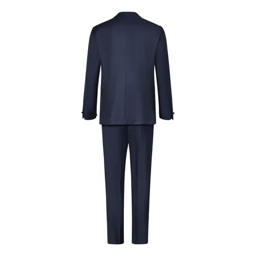Blue Three-Piece Tuxedo Suit - Franzese Collection - Modalova