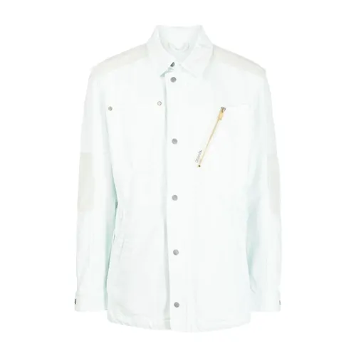 Blue Cotton Shirt Jacket with Multiple Pockets - Objectsivlife - Modalova