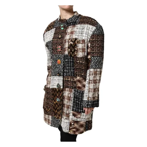 Multicolor Patchwork Button Down Jacket - Dolce & Gabbana - Modalova
