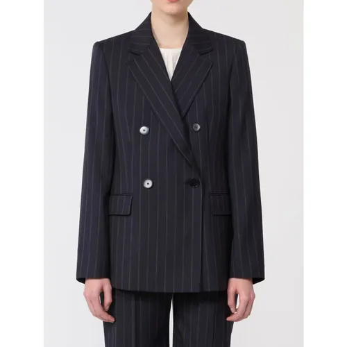 Double-breasted Pinstripe Wool Blazer - Max Mara Studio - Modalova