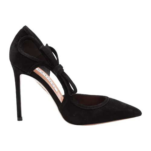 Black Suede Pointed-Toe Pumps - Aquazzura - Modalova