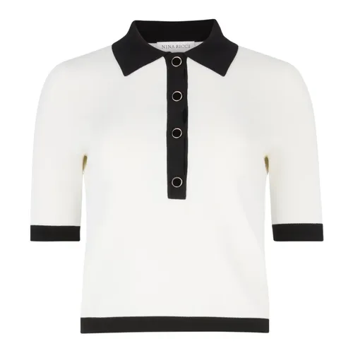 Polo Corto Bicolor Blanco - Nina Ricci - Modalova