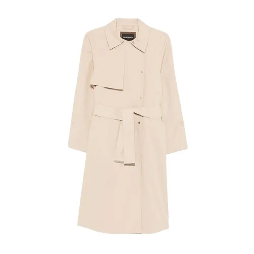 Cotton Blend Trench Coat - Emporio Armani - Modalova