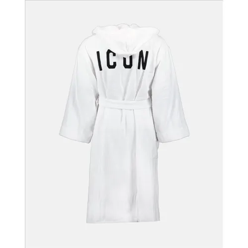 Long Sleeve Iconic Bathrobe - Dsquared2 - Modalova