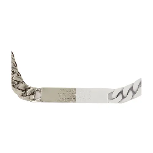 Minimal Logo Necklace - Silver Brass - MM6 Maison Margiela - Modalova