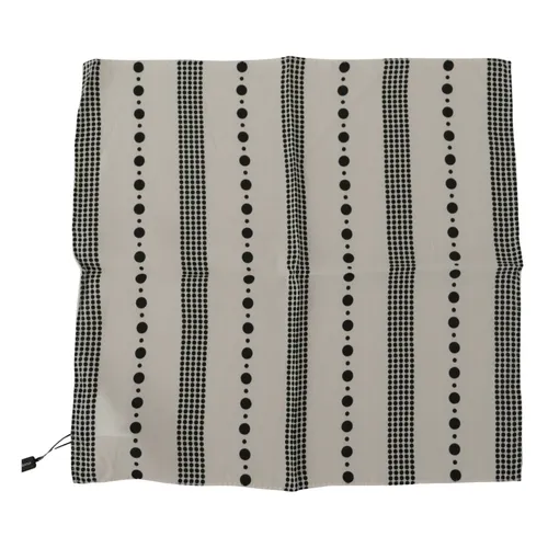 White Dotted Stripes Square Handkerchief Scarf - Dolce & Gabbana - Modalova