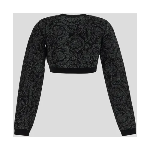 Viscose Cropped Cardigan - Versace - Modalova