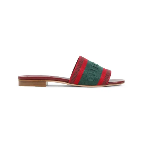Slide Sandal with Web - Gucci - Modalova