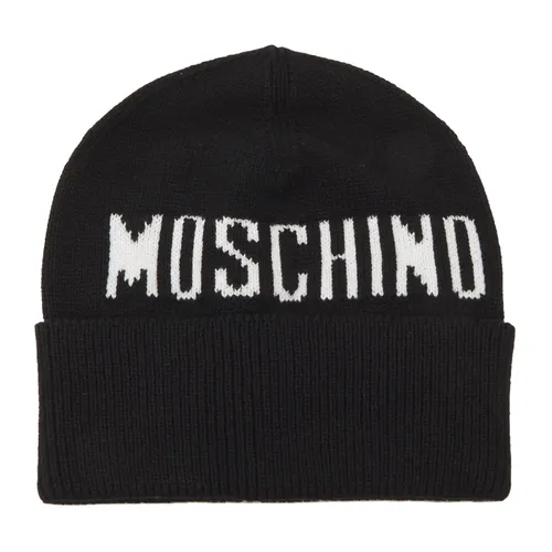 Knit Hat with Logo - Moschino - Modalova