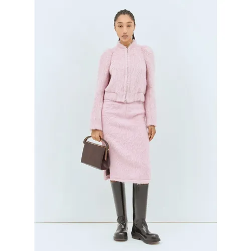 Fluffy Wool Blend Midi Skirt - Dries Van Noten - Modalova