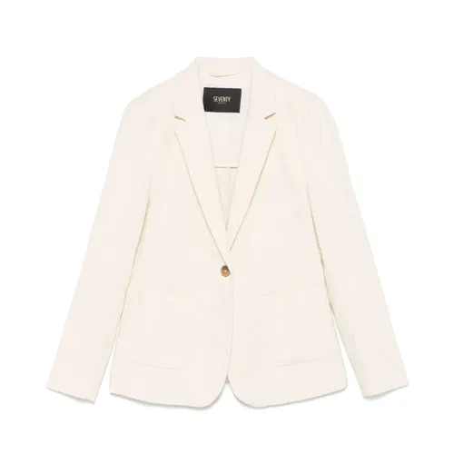 Linen Blend Outerwear Jacket - Seventy - Modalova