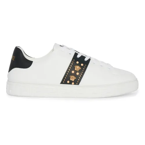 Studded Greca Sneakers - Versace - Modalova
