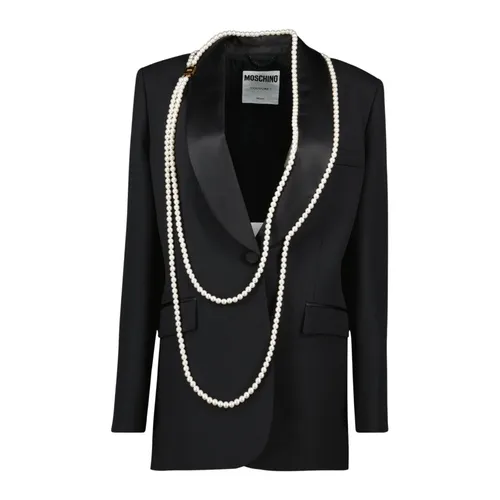 Pearl Blazer Jacket for Women - Moschino - Modalova
