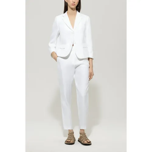 White Gabardine Blazer - Luisa Cerano - Modalova
