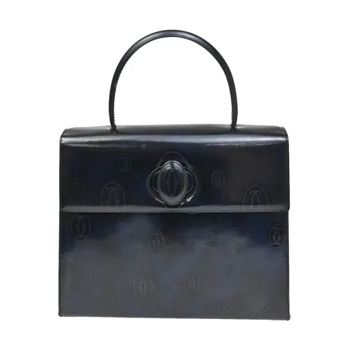 Pre-owned Patent Leather Monogram Top Handle Bag - Cartier Vintage - Modalova