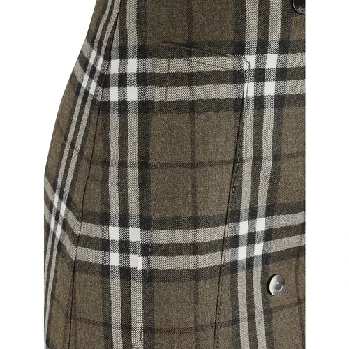Checked Pattern Skirt with Pockets - Burberry - Modalova