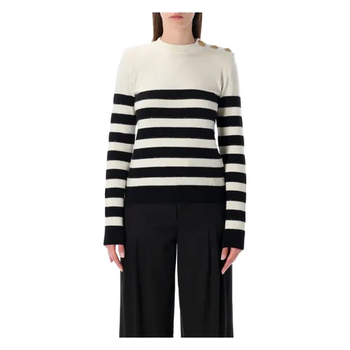 Striped Buttoned Knit - Balmain - Modalova