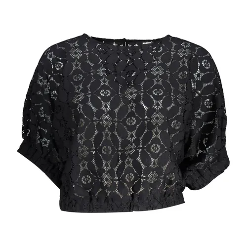 Short Sleeve Batwing Blouse Black - Desigual - Modalova