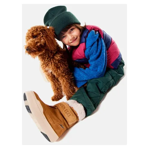 Brown Suede Kids Strap Boots - Moon Boot - Modalova